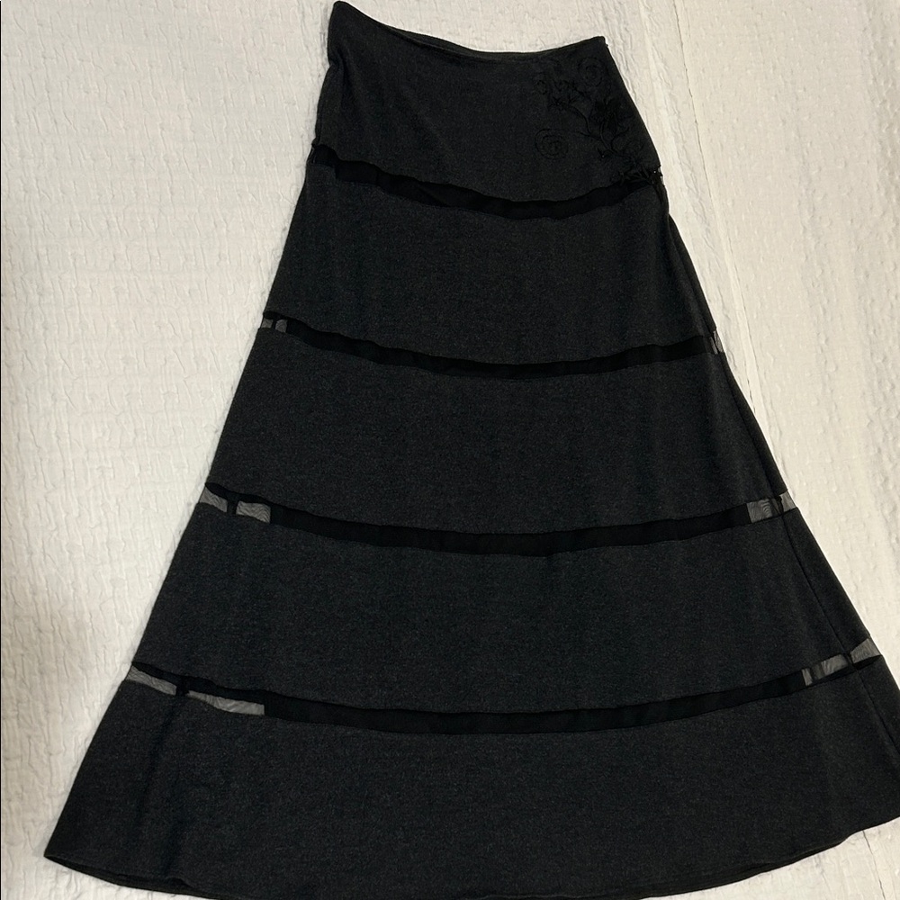 Chic Gray Maxi Skirt